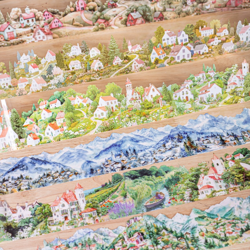 6 Rolls 6Cm×200Cm Village Them - đánh giá và giá Art Craft Notebook