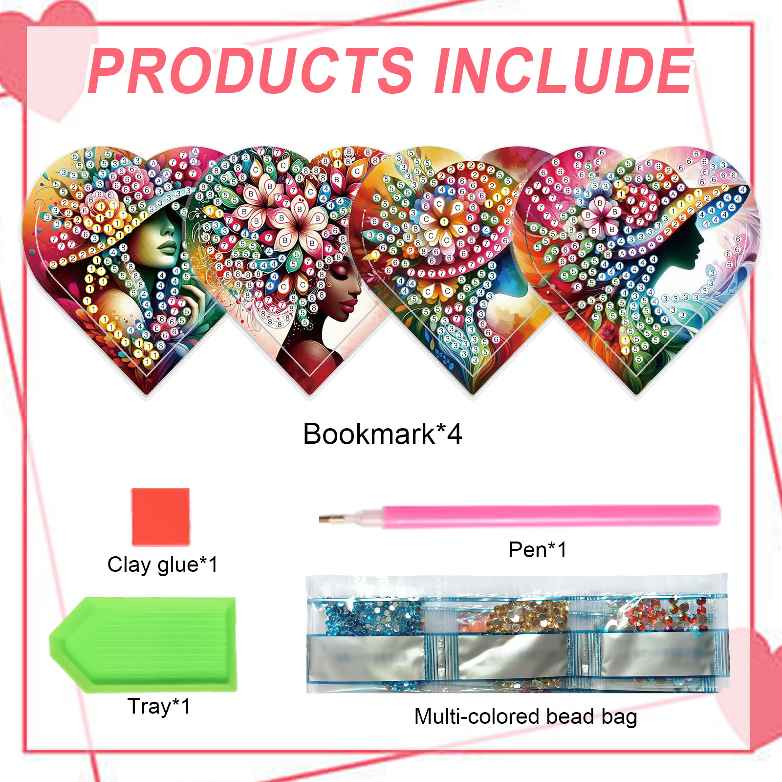 4PCS Diamond Painting Heart Sh - đánh giá và giá Art Craft Kits