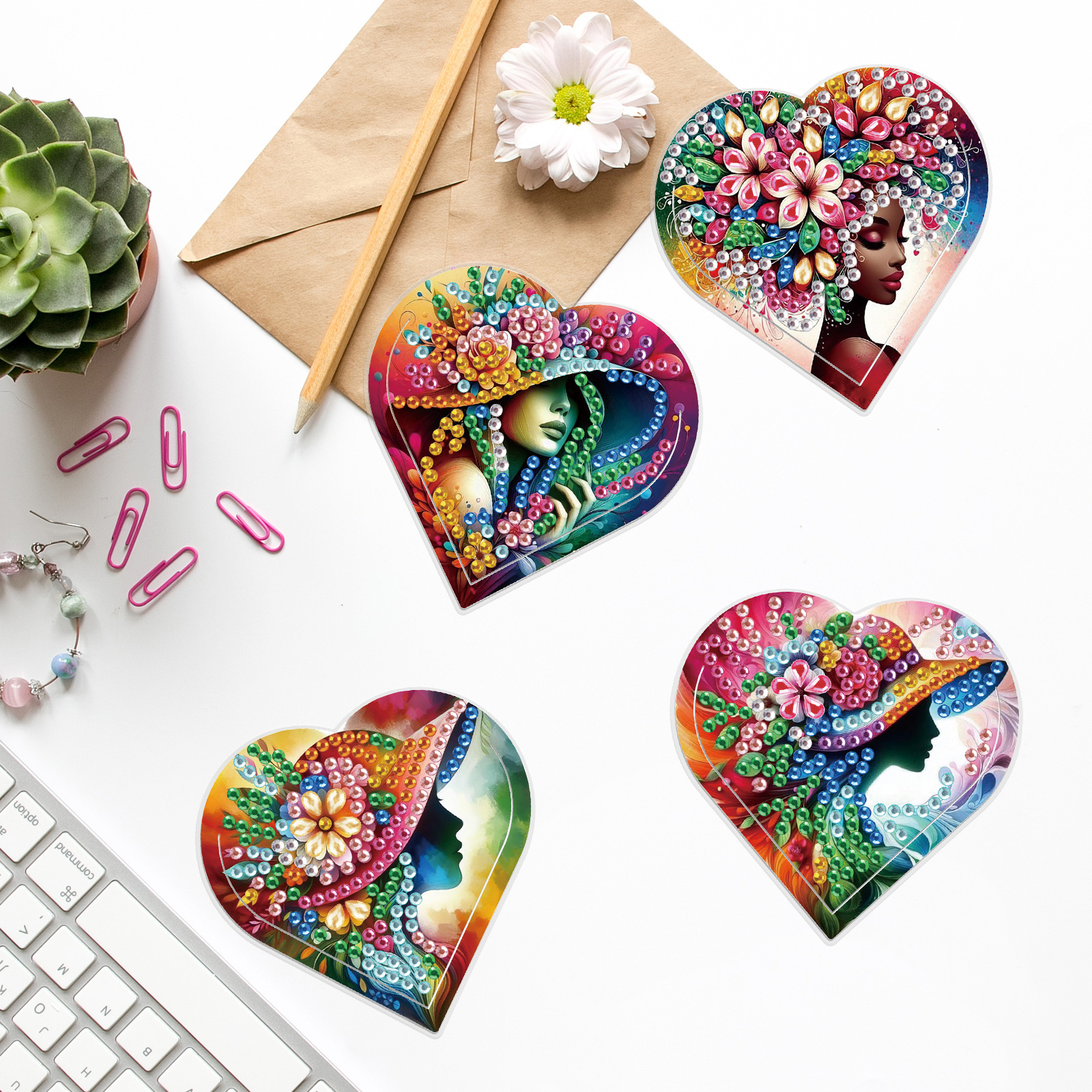 4PCS Diamond Painting Heart Sh - đánh giá và giá Art Craft Kits