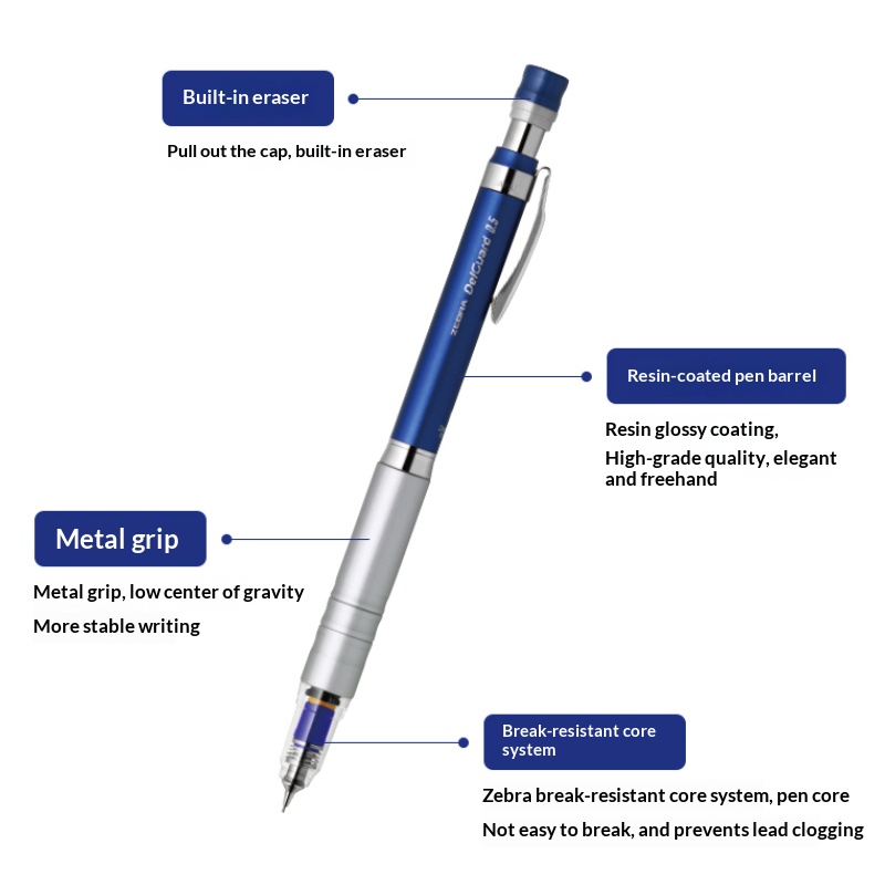 Japanese ZEBRA DelGuard MA86 M - đánh giá và giá Colored Pencil Professional
